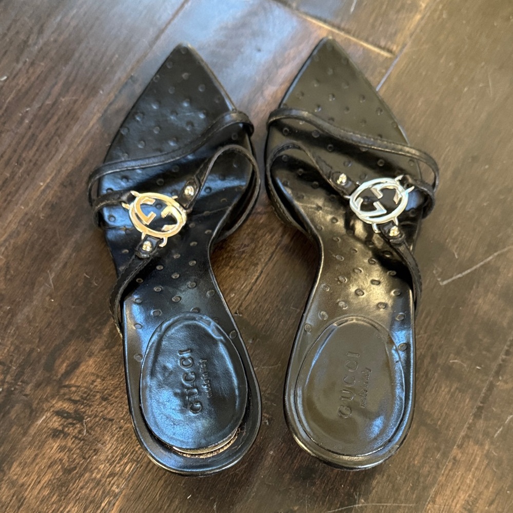 Gucci Women's Black Heeled Sandals - Picture 2 of 5